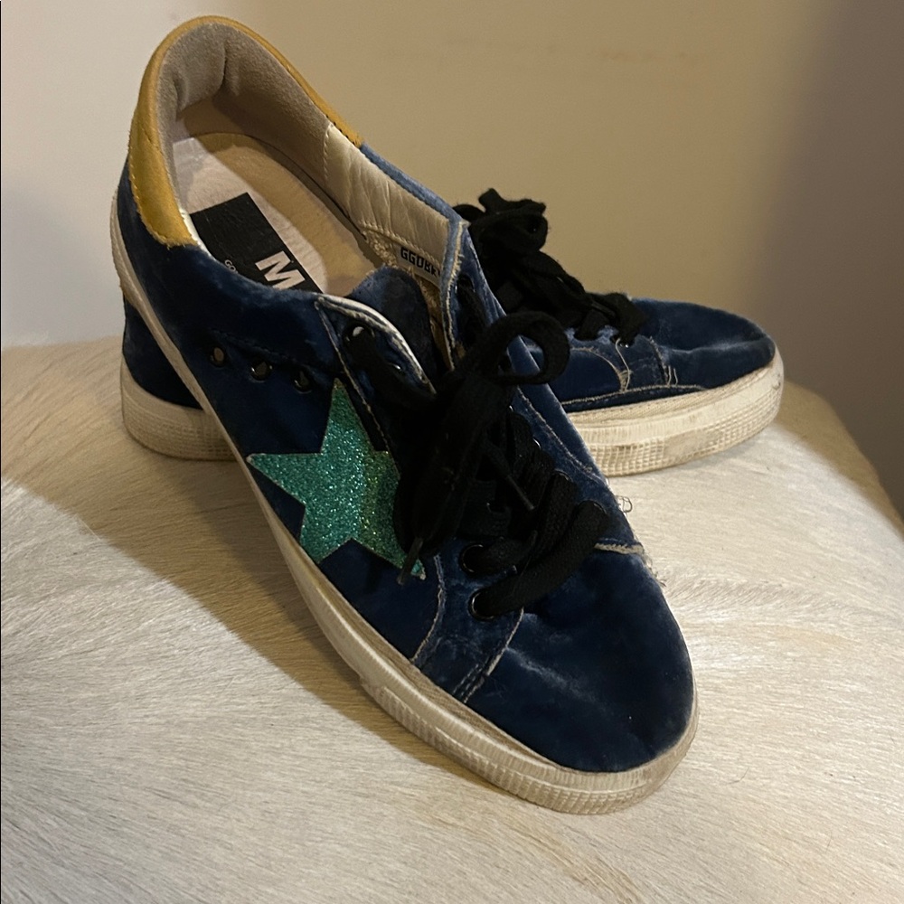 Golden Goose “May” blue velvet! So cute